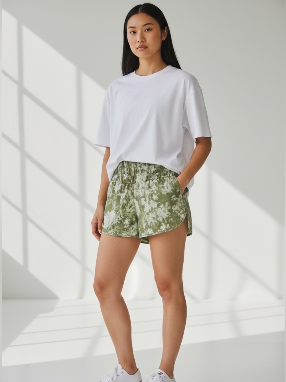 Free people Movement Floral Green Women's Shorts new with tag size med